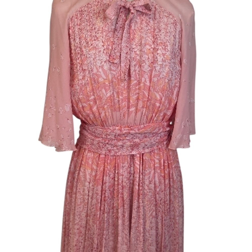 Giambattista Valli silk gown pink floral Maxi Dress, Garden Party, Wedding, Sz 8 - Picture 10 of 13